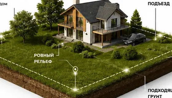 Участок с домом, подъездом и коммуникациями